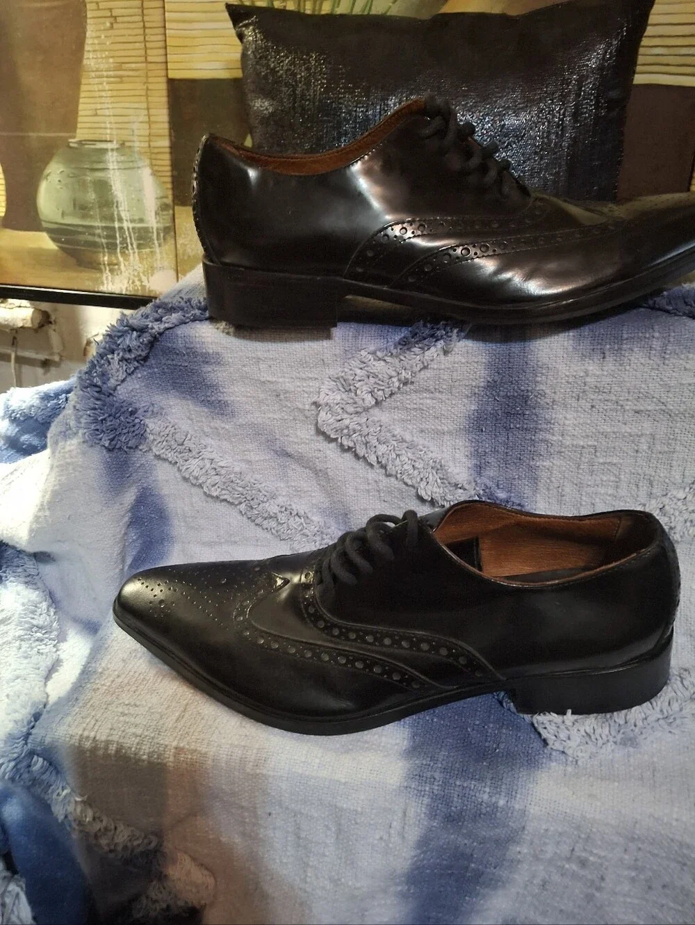 Gxus Black Wingtip Oxford Dress Shoes